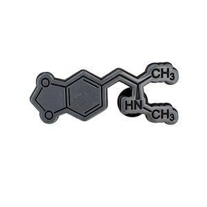 MAPS MDMA Molecule Pin Metal Enamel Science Chemistry Grey Small